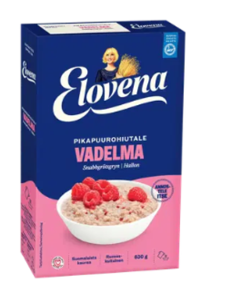 Каша овсяная быстрого приготовления Elovena vadelma pikapuurohiutale 630 г