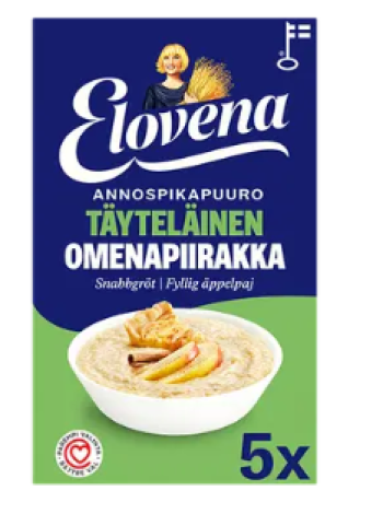 Каша быстрого приготовления Elovena täyteläinen omenapiirakanmakuinen 210 г со вкусом яблочного пирога 