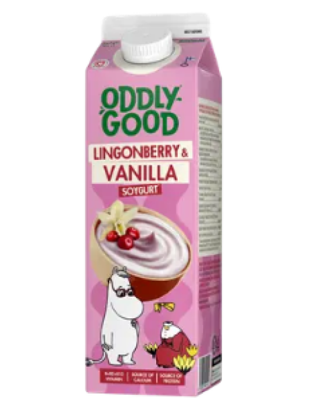 Соевый йогурт Oddlygood Soygurt puolukka-vanilja 1 кг брусника-ваниль