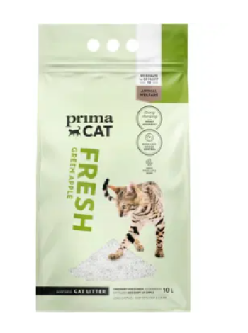 Наполнитель для кошачьего туалета PrimaCat Fresh Green Apple 10 л белый 