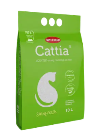 Комкующийся белый наполнитель для кошачьего туалета Best Friend Cattia Spring Fresh 10 л