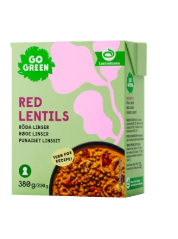 Красная чечевица в рассоле GoGreen GoGreen Punaiset Linssit 380г