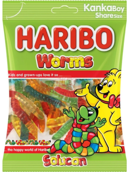 Жевательные конфеты Haribo Solucan 80 г червячки