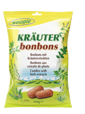 Конфеты с травами при кашле и простуде Woogie Krauter Bondos 150г