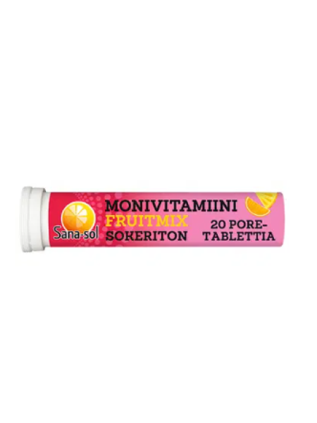 Шипучие витамины Sana-sol Multivitamin Fruitmix 20шт без сахара с фруктовым вкусом