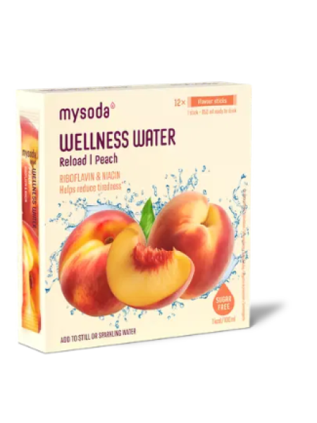 Порошок для приготовления напитка Mysoda Wellness Water 12 x 4 г со вкусом персика 
