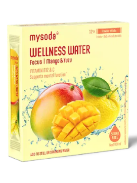 Порошок для приготовления питьевой воды Mysoda Wellness Water 12 x 4 г со вкусом манго и юдзу 