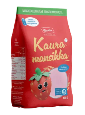 Овсяный порошок для приготовления напитка Hirvelän Kauramansikka 400 г со вкусом клубники