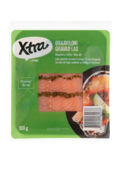Филе лосося слабой соли с укропом  Xtra graavilohi 100 г