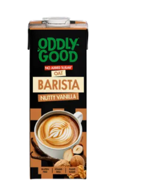 Овсяный напиток Oddlygood Barista UHT 1л орехово-ванильный вкусом без добавления сахара