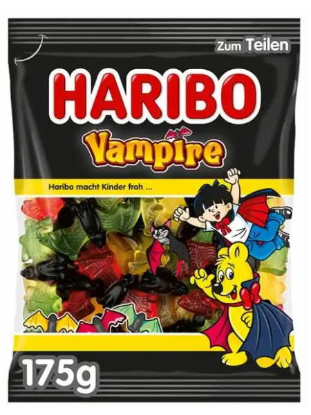 Жевательные конфеты Haribo Vampire 175 г с мягким лакричным вкусом