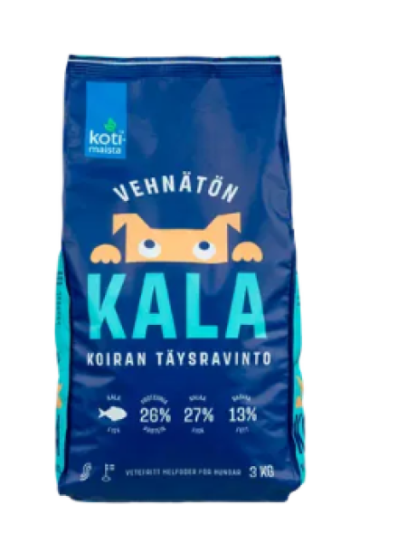 Сухой корм с рыбой безглютеновый Kotimaista Vehnätön koiran täysravinto kala 3 кг