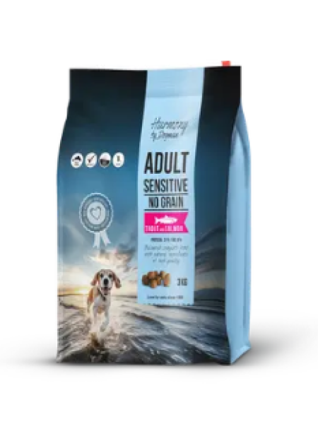 Беззерновой корм для собак Dogman Harmony Adult Sensitive с лососем 3 кг