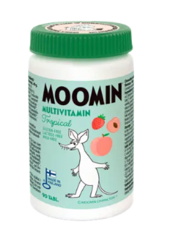 Жевательные мультивитамин для детей Moomin Monivitamiini tropical 90шт