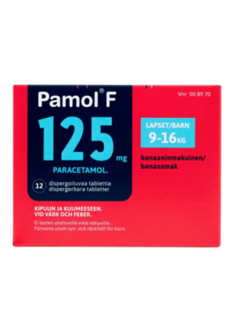 Таблетки растворимые при гриппе и простуде PAMOL F 125 мг 12 шт для детей