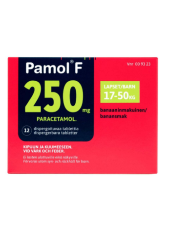 Таблетки растворимые при гриппе и простуде PAMOL F 250мг 12 таб для детей