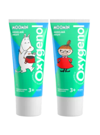 Детская зубная паста Oxygenol Moomin 50 мл с фруктовым вкусом от 3 лет