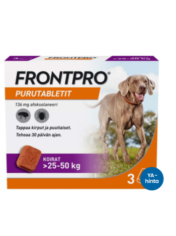 Жевательные таблетки от клещей и блох FRONTPRO  136 мг 3 таблетки