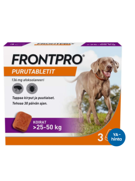 Жевательные таблетки от клещей и блох FRONTPRO  136 мг 3 таблетки