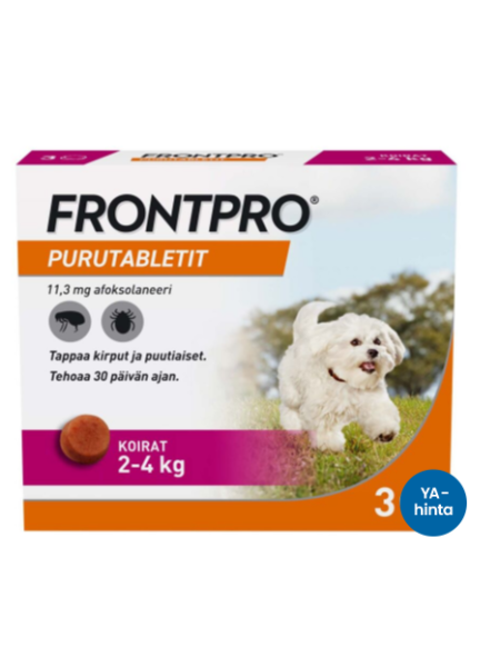 Жевательные таблетки от блох и клещей FRONTPRO 11.3 mg 3 листа