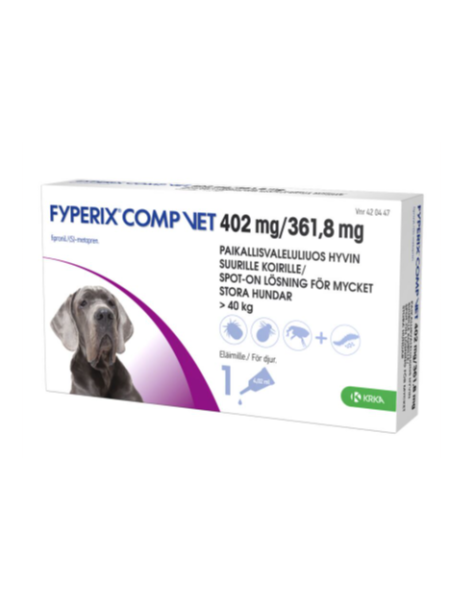 Капли для наружного применения FYPERIX COMP VET 402 mg/361,8 mg для собак весом от 40 до 60 кг 4,02 мл