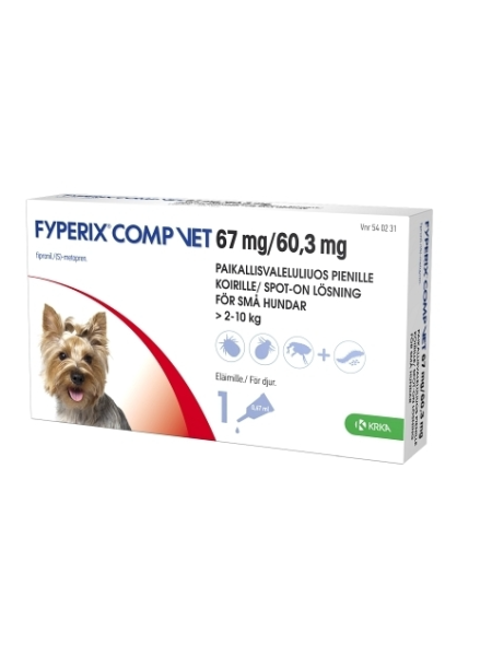 Капли для наружного применения для собак FYPERIX COMP VET 67 mg/60,3 mgвесом от 2 до 10 кг, 0,67 мл