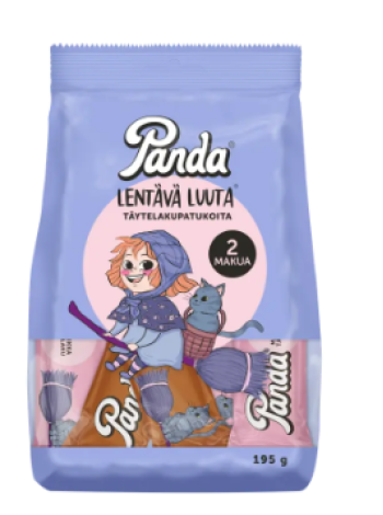 Лакричные батончики Panda Lentävä Luuta «Маленькая ведьма на метле» 195 г с шоколадно-клубничной начинкой 