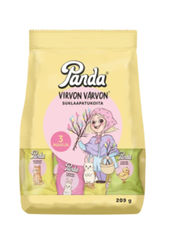 Шоколадные батончики Panda Virvon Varvon 209 г из нуги в молочной шоколадной глазури 