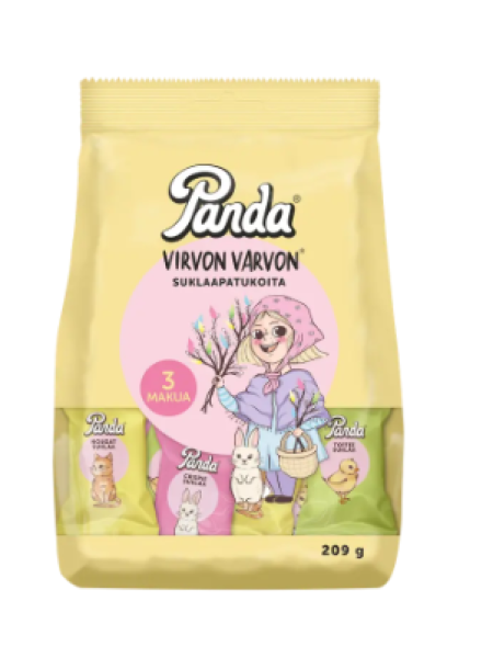 Шоколадные батончики Panda Virvon Varvon 209 г из нуги в молочной шоколадной глазури 