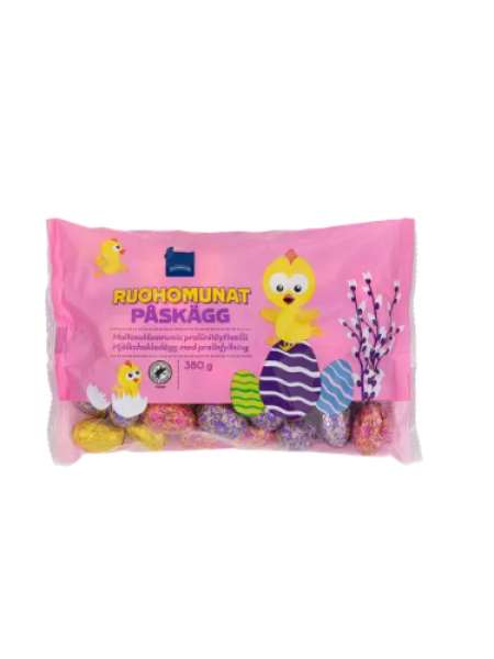 Шоколадные молочные пасхальные яйца Rainbow šokolaadumunad 380г