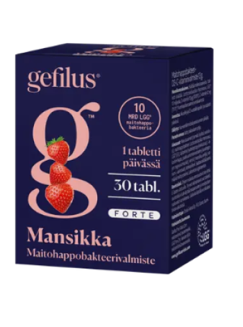 Жевательные таблетки с молочнокислыми бактериями Gefilus Forte 30 таб с экстрактом клубники