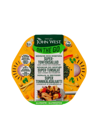 Салат из тунца с медом и имбирем John West On The Go 220 г чечевицей и нутом