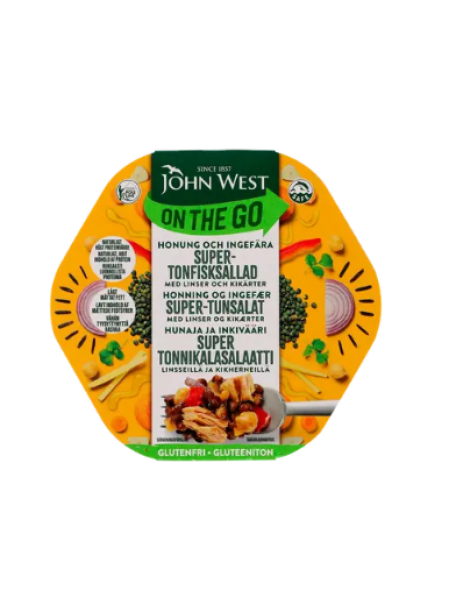 Салат из тунца с медом и имбирем John West On The Go 220 г чечевицей и нутом 