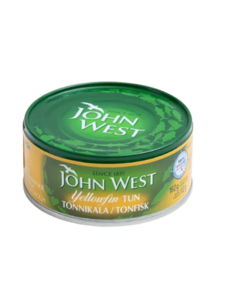 Резанный желтоперый тунец John West в подсолнечном масле 160 г/112 г