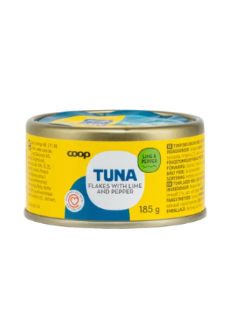 Хлопья из тунца Coop tonnikala hiutaleina limetillä ja pippurilla 185 г с лаймом и перцем