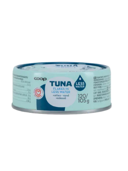 Хлопья тунца в небольшом количестве воды Coop tonnikala hiutaleina pienessä määrässä vettä MSC 120/105 г