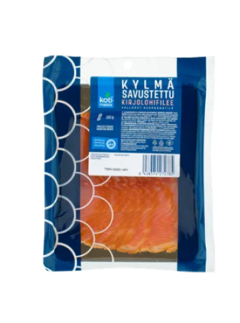 Филе радужной форели холодного копчения Kotimaista kylmäsavustettu kirjolohifilee viipaloitu 150 г