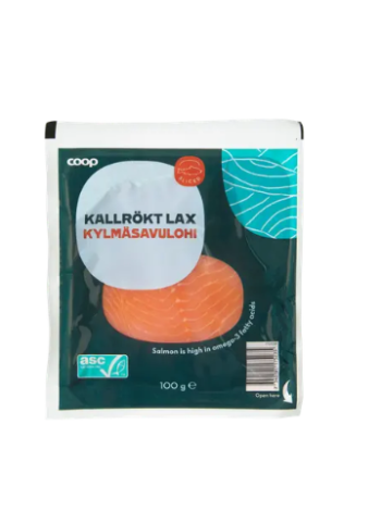 Ломтики лосося холодного копчения Coop Kylmäsavulohiviipaleet ASC 100 г