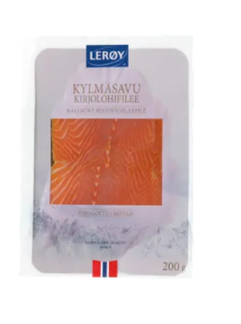 Филе радужной форели холодного копчения Leroy pakaste kylmäsavukirjolohifilee viipaloitu 200 г