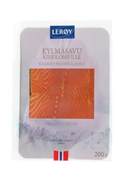 Филе радужной форели холодного копчения Leroy pakaste kylmäsavukirjolohifilee viipaloitu 200 г