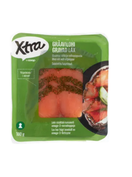 Филе лосося слабой соли с укропом и белым перцем Xtra graavilohiviipaleet 100 г