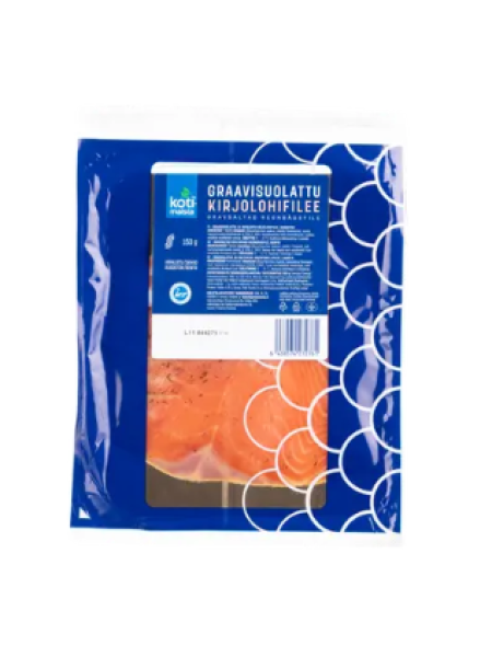 Филе радужной форели засоленное в рассоле Kotimaista graavisuolattu kirjolohifilee viipaloitu 150 г