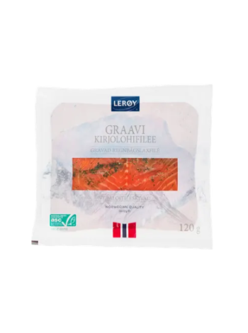 Филе радужной форели слабой соли Leroy graavi kirjolohifilee viipale ASC 120 г 
