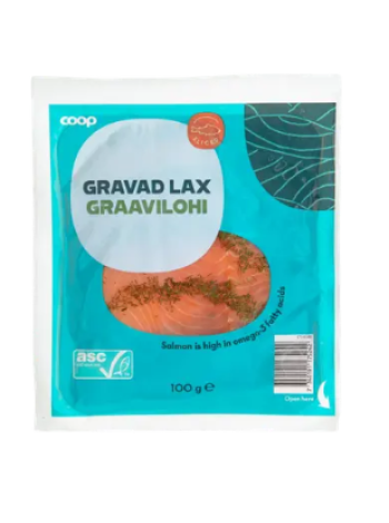 Филе лосося слабой соли Coop Graavilohiviipaleet ASC 100 г