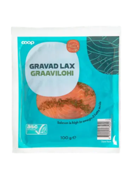 Филе лосося слабой соли Coop Graavilohiviipaleet ASC 100 г