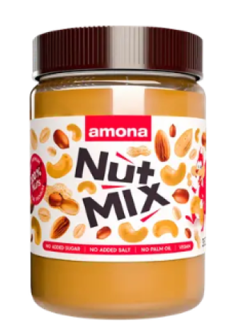 Паста из смеси орехов Amona 100% 350 г арахис, миндаль и кешью