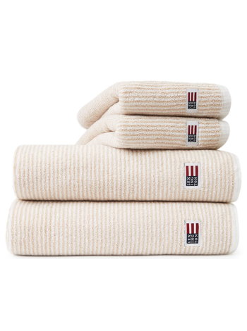 Оригинальное полотенце в бело-бежевую полоску Lexington Original 30 х50 см премиум качества