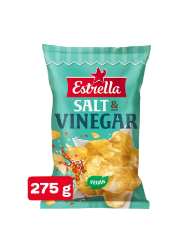 Картофельные чипсы Estrella Salt & Vinegar с солью и уксусом 275 г