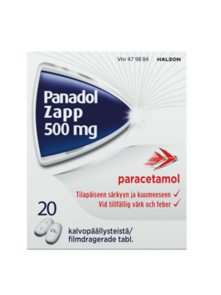 Препарат PANADOL ZAPP 500 mg 20 таб