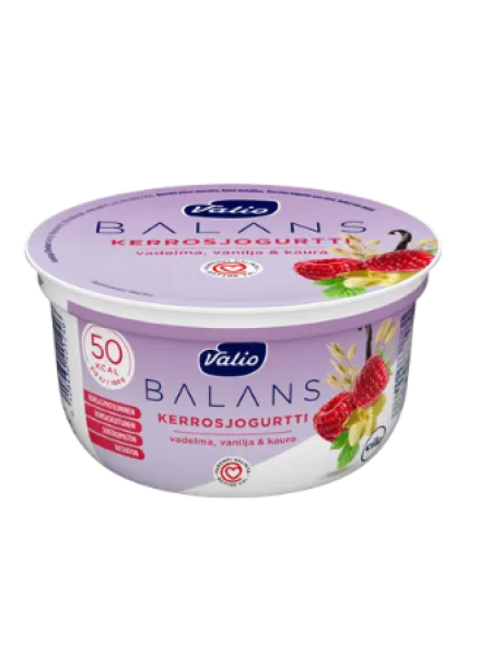 Слоеный йогурт Valio Balans 150 г малина-ваниль-овсянка без лактозы